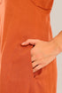 Embroidered long sleeveless dress with pockets